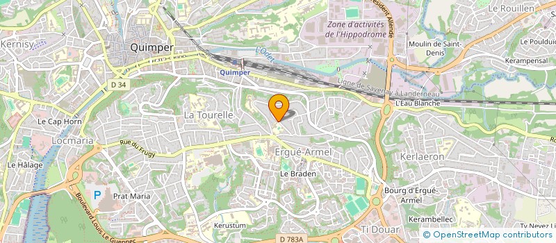 localisation de l'entreprise SYND COPRO 78 RUE LOUIS PASTEUR  QUIMPER