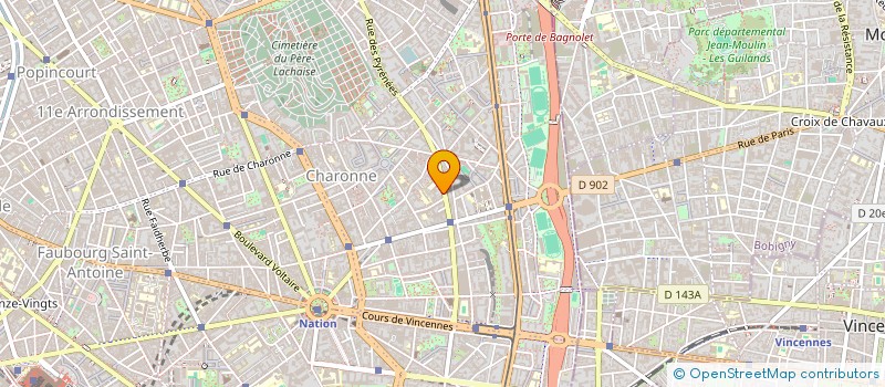 localisation de l'entreprise SYND COPRO DU 87 RUE DES PYRENEES  PARIS