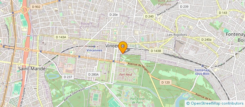 localisation de l'entreprise SYND COPROP 19 AVENUE FOCH à VINCENNES