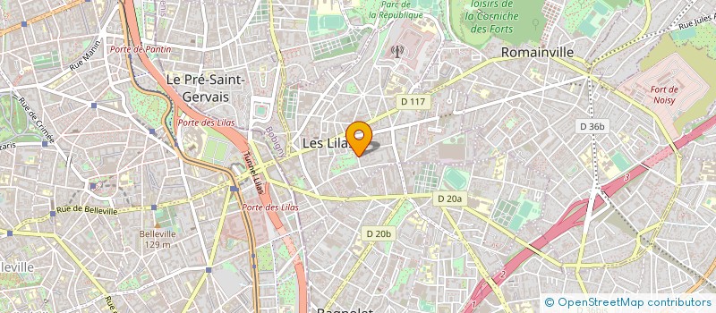 localisation de l'entreprise SYND COPROP 7 RUE DU CENTRE à LES LILAS