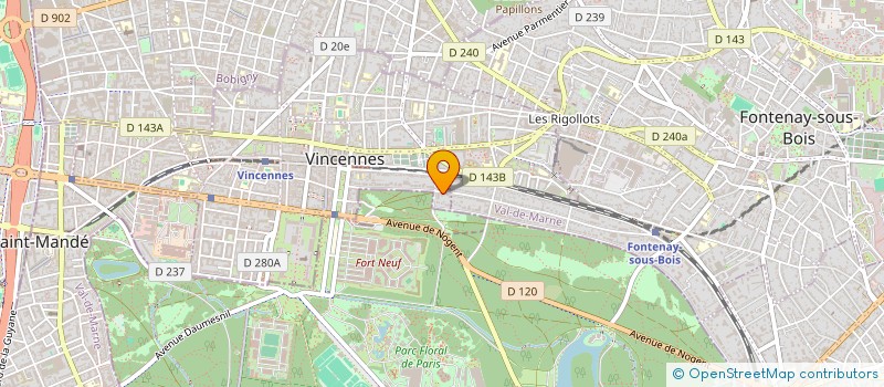localisation de l'entreprise SYND COPROP DU 10 AV. FOCH à VINCENNES