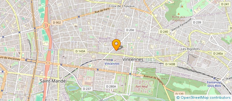 localisation de l'entreprise SYND COPROP DU 74 RUE DE MONTREUIL à VINCENNES