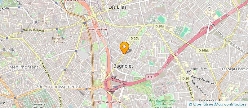 localisation de l'entreprise SYND COPROP DU 77 BIS AV GAMBETTA à BAGNOLET