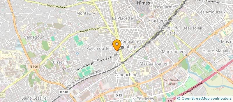 localisation de l'entreprise SYND COPROP LES LYS - 6 RUE DUPRATO  NIMES