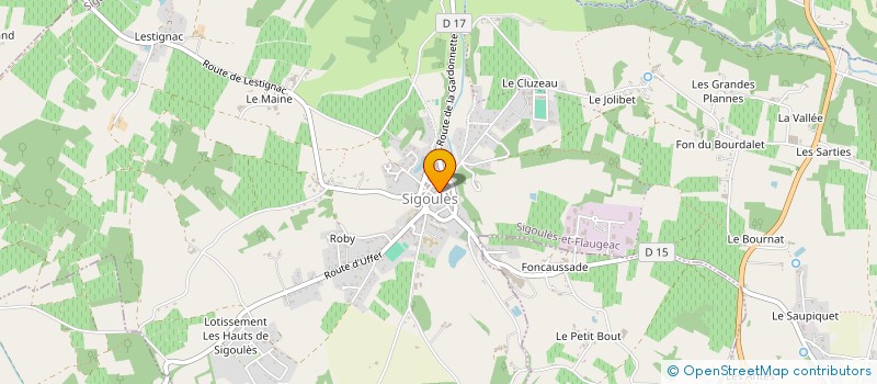 localisation de l'entreprise SYND D INITIATIVE DES COTEAUX DE SIGOULES à SIGOULES-ET-FLAUGEAC