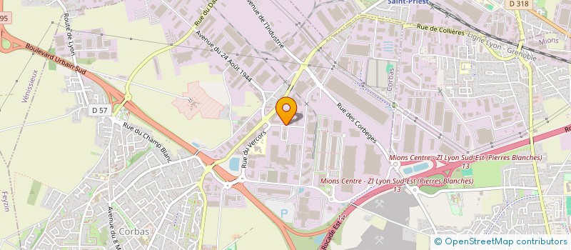 localisation de l'entreprise SYND DEPART BOUCHERIE RHONE à CORBAS