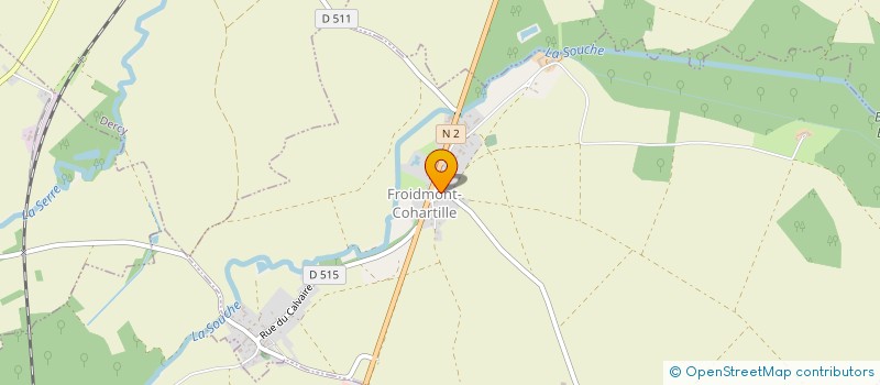localisation de l'entreprise SYND DES EAUX DE LA VALLEE DE LA SERRE à FROIDMONT-COHARTILLE