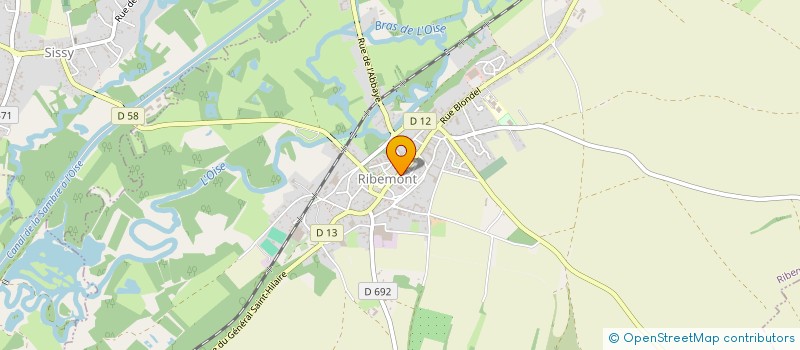localisation de l'entreprise SYND INTERCOM GESTION HALLE SPORT RIBEMONT à RIBEMONT