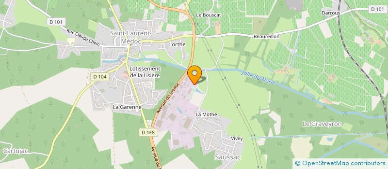 localisation de l'entreprise SYND MEDOCAIN INTERCOMMUNAL POUR LA COLLECTE ET LE TRAITEMENT DES ORDURES MENAGERES à SAINT-LAURENT-MEDOC
