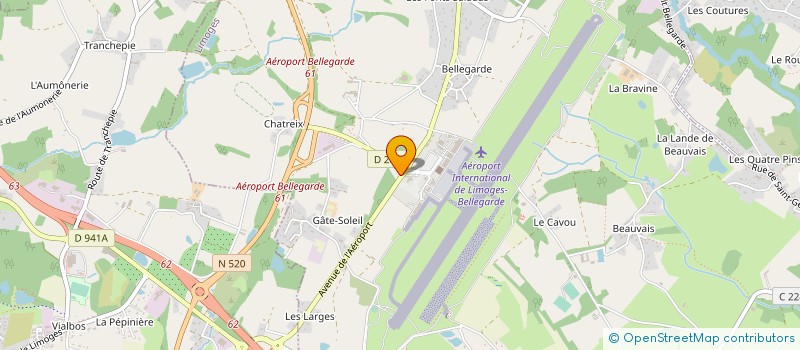 localisation de l'entreprise SYND MIXTE AEROPORT LIMOGES BELLEGARDE  LIMOGES