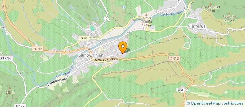 localisation de l'entreprise SYND MIXTE PAYS HAUT LANGUEDOC VIGNOBL à SAINT-CHINIAN