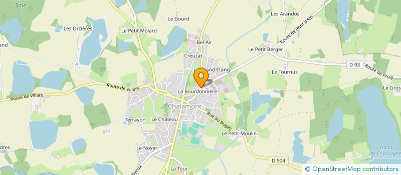localisation de l'entreprise SYND NATIONAL PROFESSION DU CHIEN & CHAT à CHALAMONT