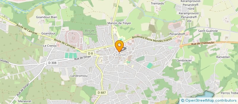 localisation de l'entreprise SYND NEGOCIANTS COMBUSTIBLES CARBURANTS  CROZON