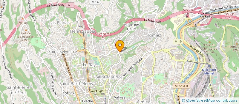 localisation de l'entreprise SYND ORGANISATIO PROF OSTEOPATHE D.E.M.K à NICE