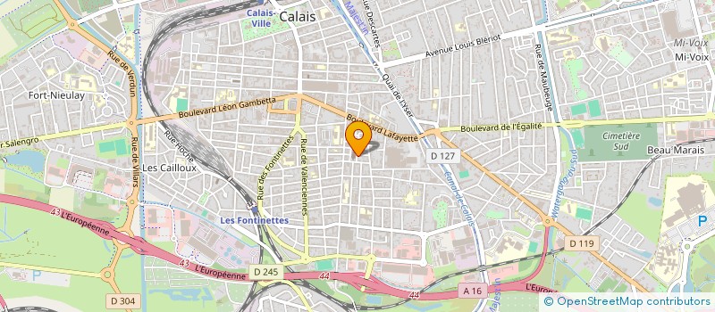 localisation de l'entreprise SYNDIC CHEMINOTS C G T CALAIS à CALAIS
