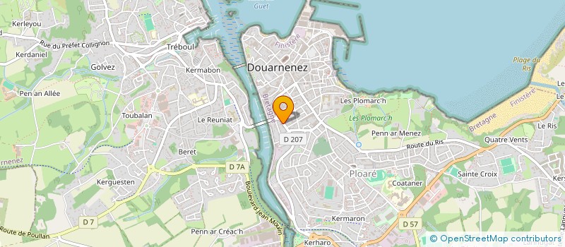 localisation de l'entreprise SYNDIC COPRO 16 RUE LOUIS PASTEUR  DOUARNENEZ