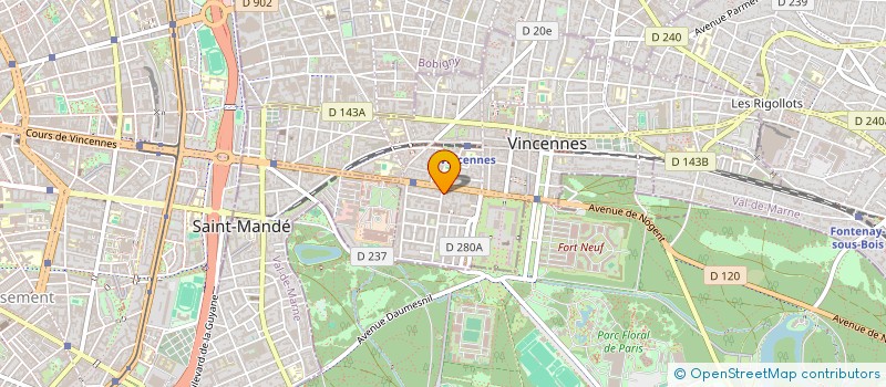localisation de l'entreprise SYNDIC COPROP  1 RUE DES VIGNERONS  VINCENNES