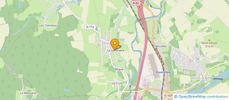 localisation de l'entreprise SYNDICAT AGRICOLE DE DRUILLAT POUR LA REPRESSION DU BRACONNAGE ET LA GARDERIE DE LA PROPRIETE à DRUILLAT