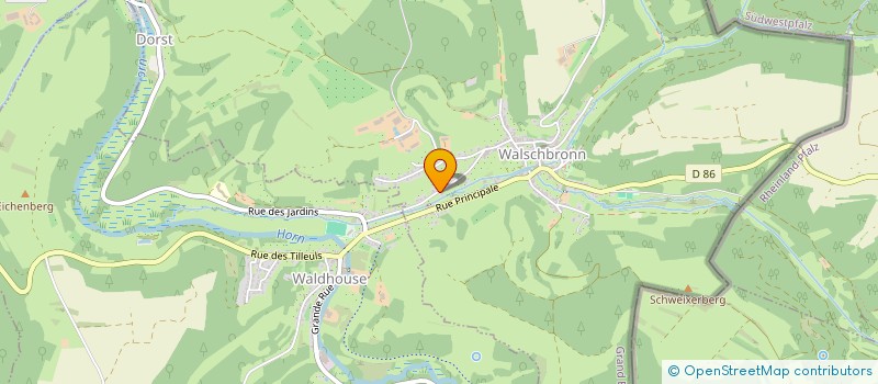 localisation de l'entreprise SYNDICAT ARBORICOLE DES RECOLTANTS FAMILIAUX DE FRUITS ET DE PRODUCTEURS D'EAU DE VIE NATURELLE DE WALSCHBRONN  WALSCHBRONN