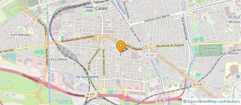 localisation de l'entreprise SYNDICAT CGT - FORCE OUVRIERE DES SERVICES PUBLICS ET DE SANTE DE CALAIS ET ENVIRONS  CALAIS