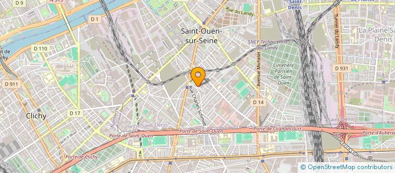 localisation de l'entreprise SYNDICAT COOPERATIF DES COPROPRIETAIRES DU 17 RUE EDGAR QUINET à SAINT-OUEN-SUR-SEINE