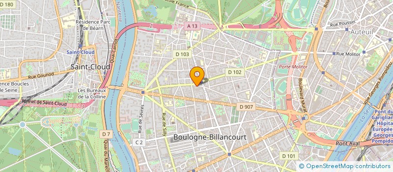 localisation de l'entreprise SYNDICAT COPROPRIETAIRES 105 RUE PARIS à BOULOGNE-BILLANCOURT