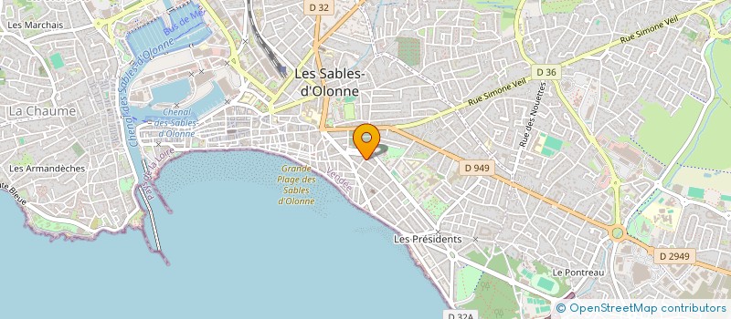 localisation de l'entreprise SYNDICAT COPROPRIETE RES BOUGAINVILLIERS à LES SABLES D'OLONNE