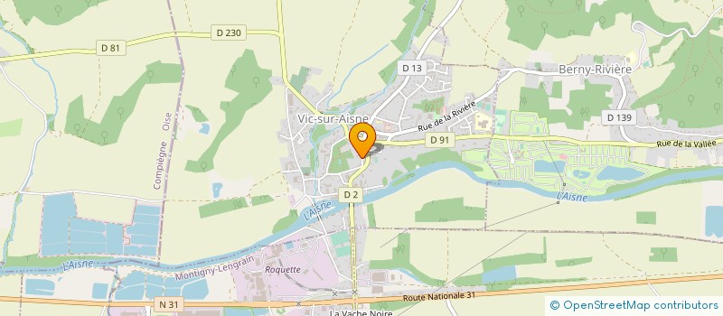 localisation de l'entreprise SYNDICAT D'INITIATIVE DU PAYS DE LA VALLEE DE L'AISNE  VIC-SUR-AISNE