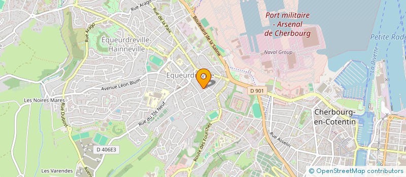 localisation de l'entreprise SYNDICAT DE COPROPRIETE DE L IMMEUBLE 22 24 RUE WINSTON CHURCHILL 50120 EQUEURDREVILLE  CHERBOURG-EN-COTENTIN