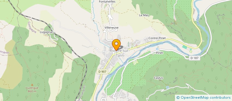 localisation de l'entreprise SYNDICAT DE L'APPELLATION D'ORIGINE CONTROLEE COTES DE MILLAU  RIVIERE-SUR-TARN