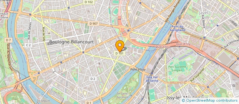 localisation de l'entreprise SYNDICAT DES COPROPRIETAIRES 87 AVENUE GRENIER à BOULOGNE-BILLANCOURT