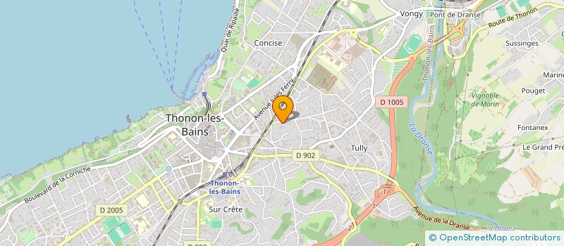 localisation de l'entreprise SYNDICAT DES COPROPRIETAIRES 9 & 9BIS AVENUE DES ROMAINS à THONON-LES-BAINS
