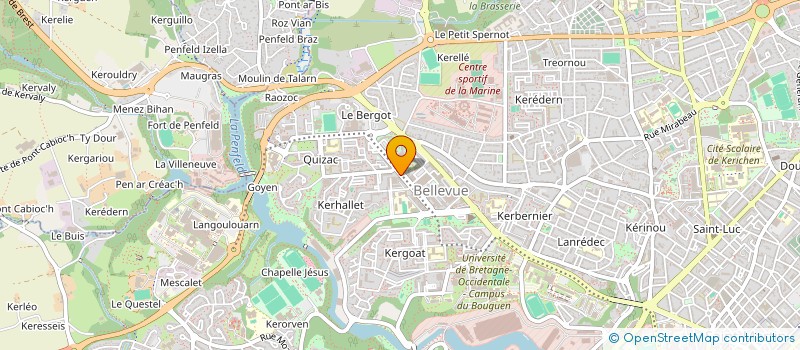 localisation de l'entreprise SYNDICAT DES COPROPRIETAIRES CENTRE COMMERCIAL DE BELLEVUE EST à BREST