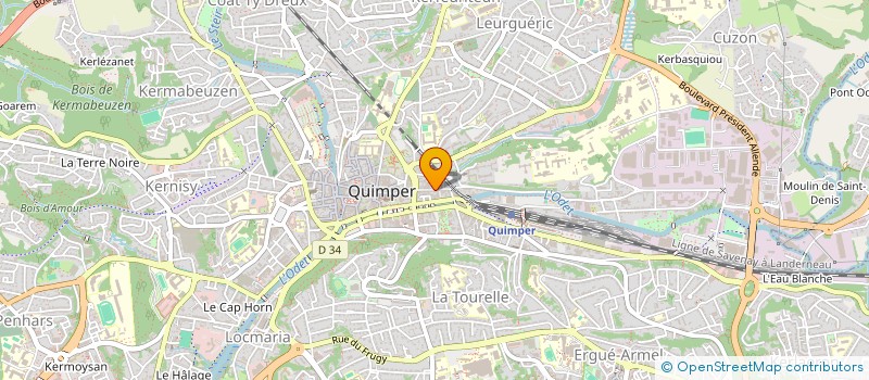 localisation de l'entreprise SYNDICAT DES COPROPRIETAIRES DE LA RESIDENCE 35-35 BIS RUE DES REGUAIRES  QUIMPER