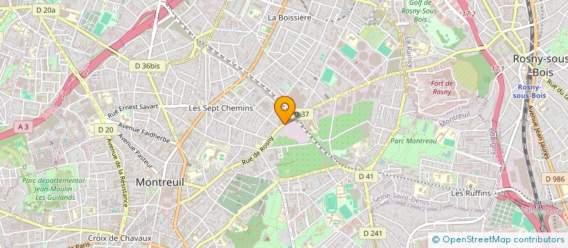 localisation de l'entreprise SYNDICAT DES COPROPRIETAIRES DU 151 RUE DE ROSNY 93100 MONTREUIL  MONTREUIL
