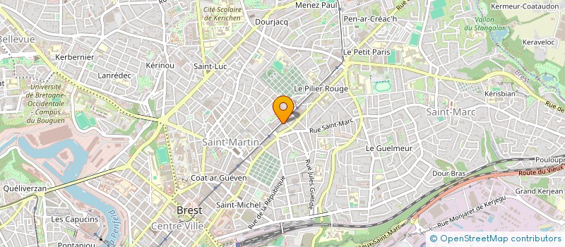 localisation de l'entreprise SYNDICAT DES COPROPRIETAIRES RESIDENCE 171 RUE JEAN JAURES à BREST