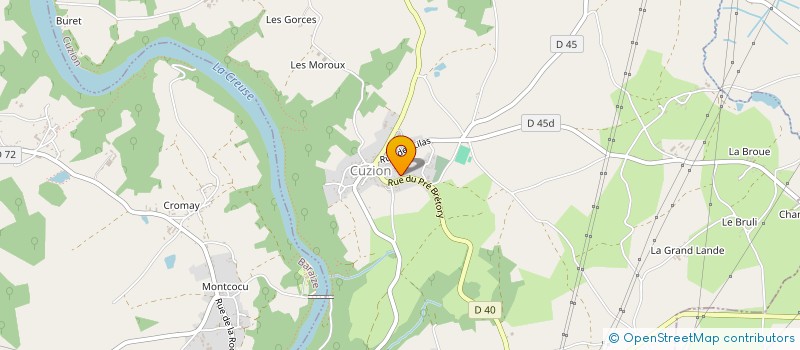 localisation de l'entreprise SYNDICAT DES ECOLES DE CUZION - GARGILESSE-DAMPIERRE - SAINT-PLANTAIRE - ORSENNES - POMMIERS à CUZION