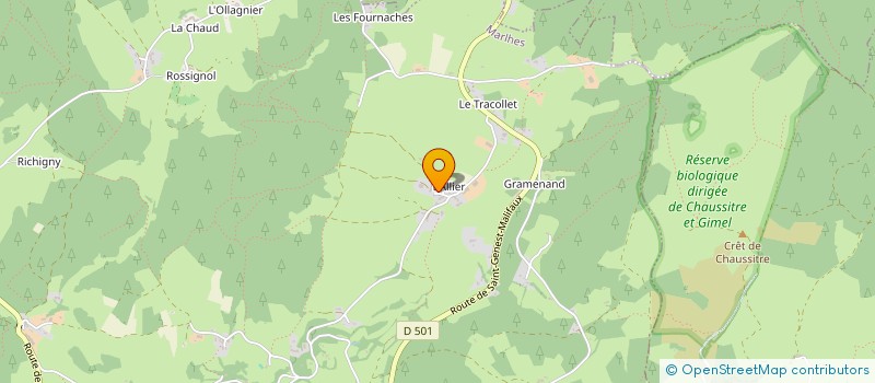 localisation de l'entreprise SYNDICAT DES ORTHOPHONISTES DE LA LOIRE  SAINT-GENEST-MALIFAUX