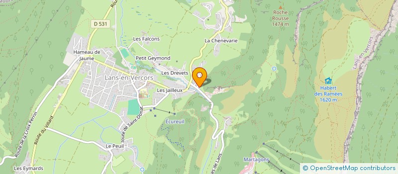 localisation de l'entreprise SYNDICAT ESF LANS EN VERCORS.  LANS-EN-VERCORS