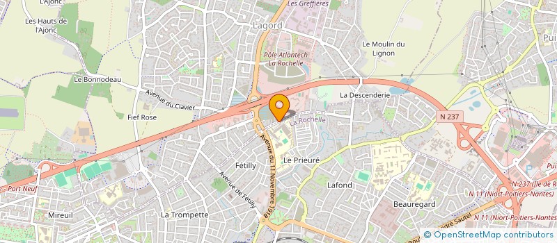 localisation de l'entreprise SYNDICAT  FORCE OUVRIERE DU PERSONNEL DE LA VILLE DE LA ROCHELLE, DU C.C.A.S ET DE LA COMMUNAUTE D'AGGLOMERATION  LAGORD