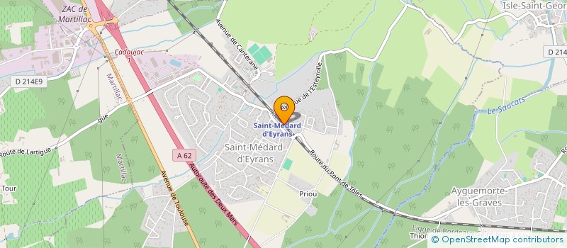 localisation de l'entreprise SYNDICAT INTERCOMMUNAL D'ADDUCTION D'EAU POTABLE ET D'ASSAINISSEMENT DE LA REGION DE LA BREDE à SAINT-MEDARD-D'EYRANS