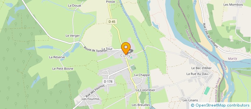 localisation de l'entreprise SYNDICAT INTERCOMMUNAL D ALIMENTATION EN EAU POTABLE ET D ASSAINISSEMENT CUFFY/COURS LES BARRES à CUFFY