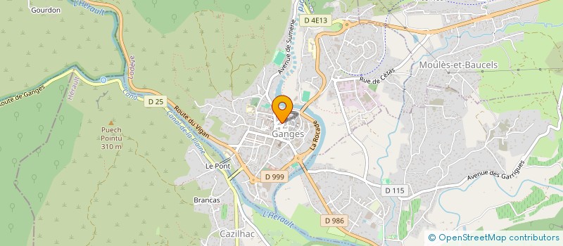 localisation de l'entreprise SYNDICAT INTERCOMMUNAL D'EAU ET D'ASSAINISSEMENT DE LA REGION DE GANGES  GANGES