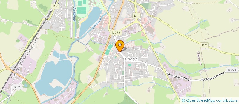 localisation de l'entreprise SYNDICAT INTERCOMMUNAL DE PRODUCTION ET DE DISTRIBUTION D'EAU POTABLE ENTRE LA FERTE BERNARD ET CHERRE AU à CHERRE-AU