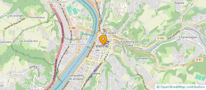 localisation de l'entreprise SYNDICAT INTERCOMMUNAL DE VIENNE ET SA REGION POUR LA REALISATION D'UN CENTRE D'AIDE PAR LE TRAVAIL AVEC FOYER à VIENNE