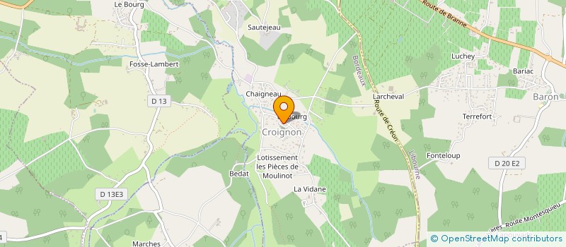localisation de l'entreprise SYNDICAT INTERCOMMUNAL DE VOIRIE DE BONNETAN - CAMARSAC -CROIGNON à CROIGNON