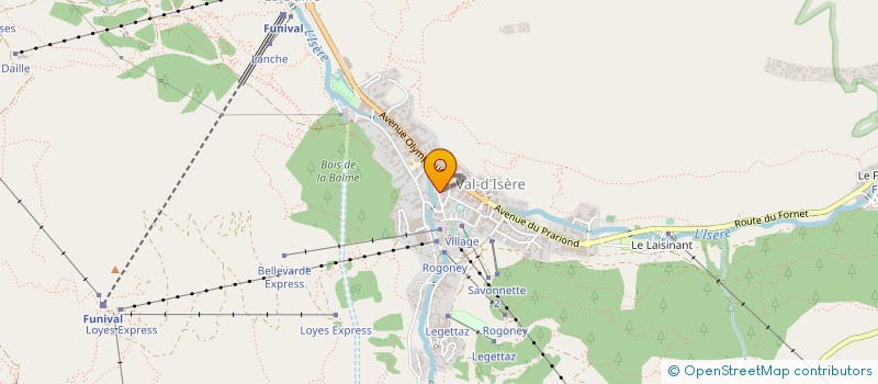 localisation de l'entreprise SYNDICAT LOCAL ECOLE DE SKI  VAL D'ISERE