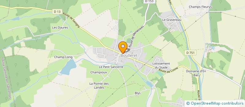 localisation de l'entreprise SYNDICAT MIXTE DE COLLECTE ET DE TRAITEMENT DES RESIDUS MENAGERS DES REGIONS DE LERE SANCERRE ET VAILLY SUR SAULDRE à BOULLERET