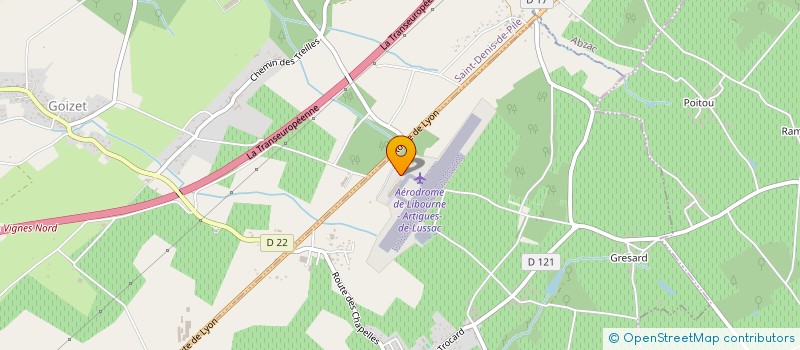 localisation de l'entreprise SYNDICAT MIXTE FERME DE LA ZONE D'ACTIVITE AEROPORTUAIRE DE LIBOURNE - SAINT EMILION  LES ARTIGUES-DE-LUSSAC