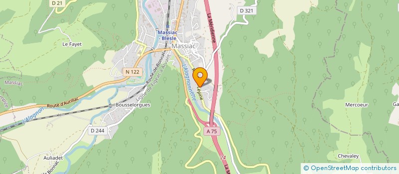 localisation de l'entreprise SYNDICAT MIXTE INTERDEPARTEMENTAL DE GESTION INTEGREE DE L'ALAGNON ET DE SES AFFLUENTS à MASSIAC